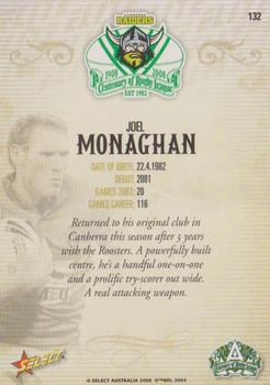 2008 NRL Centenary #132 Joel Monaghan Back